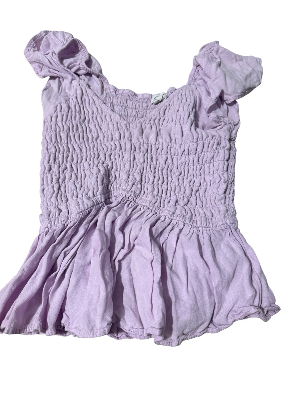 Jag Jeans Lavender Smocked Flutter Sleeve Tank Top